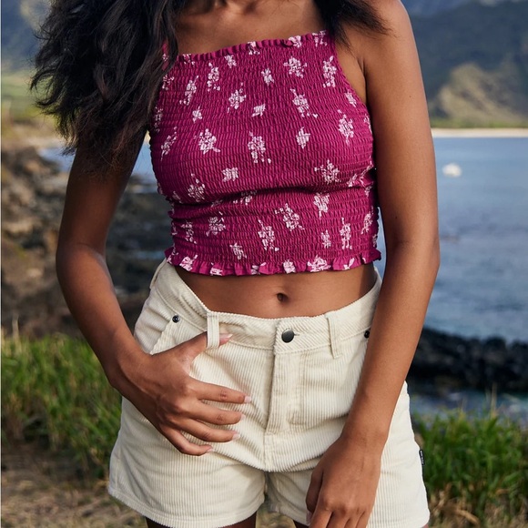 Body Glove Burgundy Camisole with White Floral Pattern - Picture 1 of 5